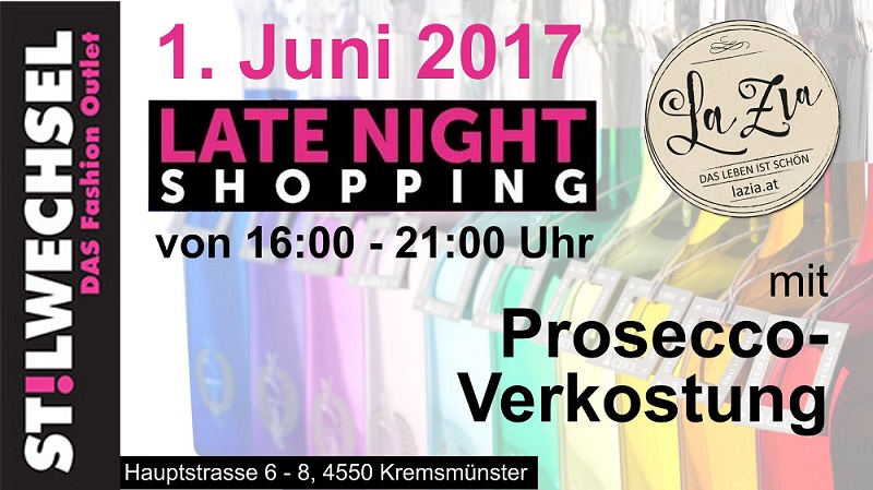 Stilwechsel, DAS Fashion Outlet - LateNightShopping mit ProseccoVerkostung